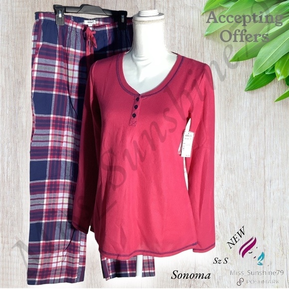 Sonoma Other - Sonoma NEW - Sz S - Pajamas lounge chill vibe set - pants & long sleeve shirt